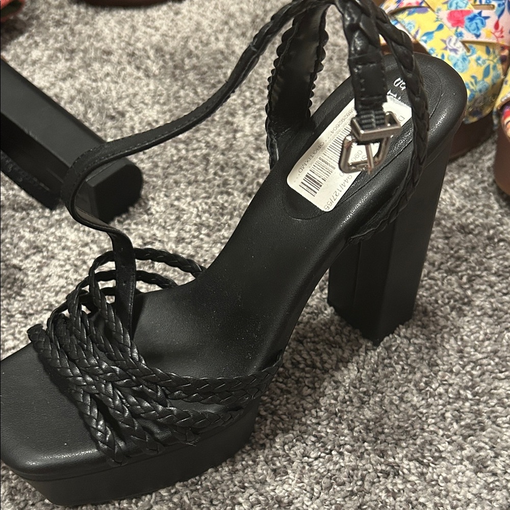 Gianni Bini Black Braided Heels